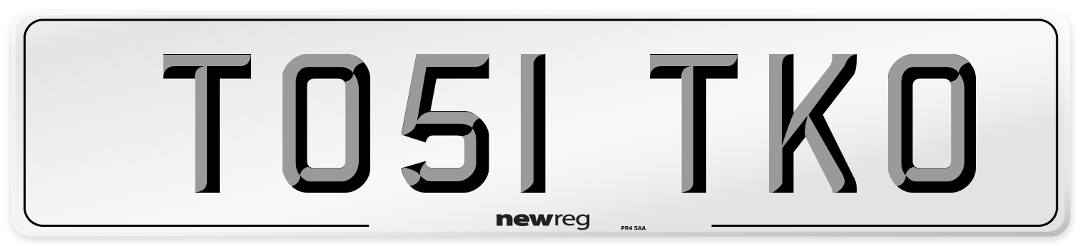 TO51 TKO Number Plate from New Reg